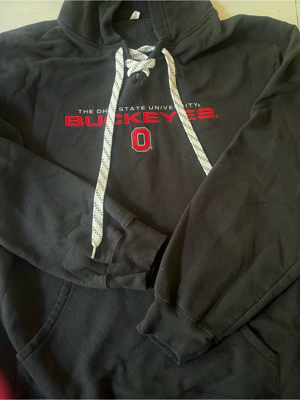 Ohio State Buckeyes Black Hoodie with Red Logo